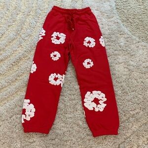 Denim Tears Red Sweatpants The Cotton Wreath Men’s Size Large